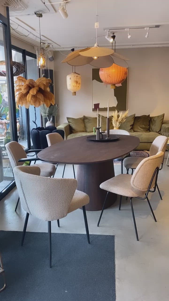 Eettafel Avalon ovaal bruin (3 maten)