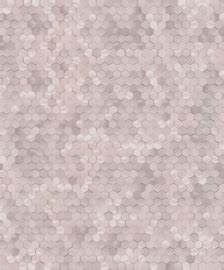 Hexagon behang licht roze