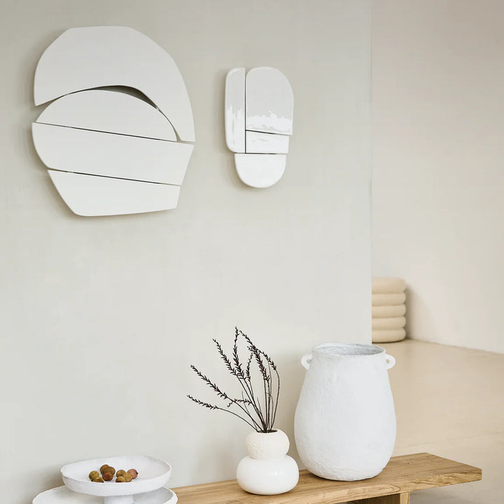 Wanddecoratie wood block wit S