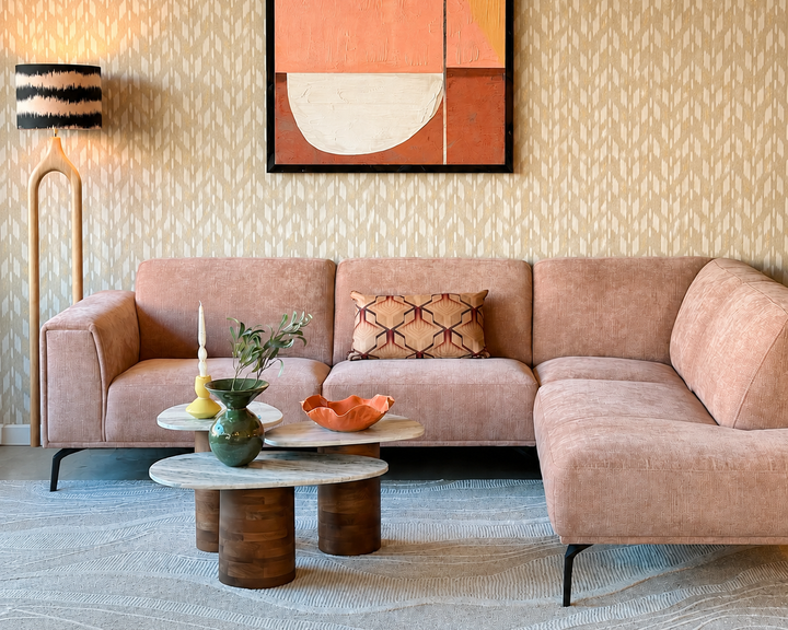 Bank Sydney Ecksofa hellrosa