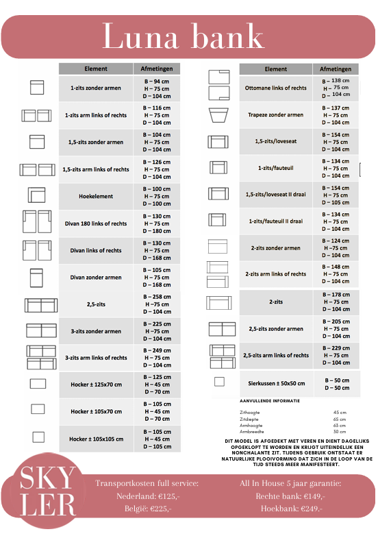 Bank Luna Levis met divan