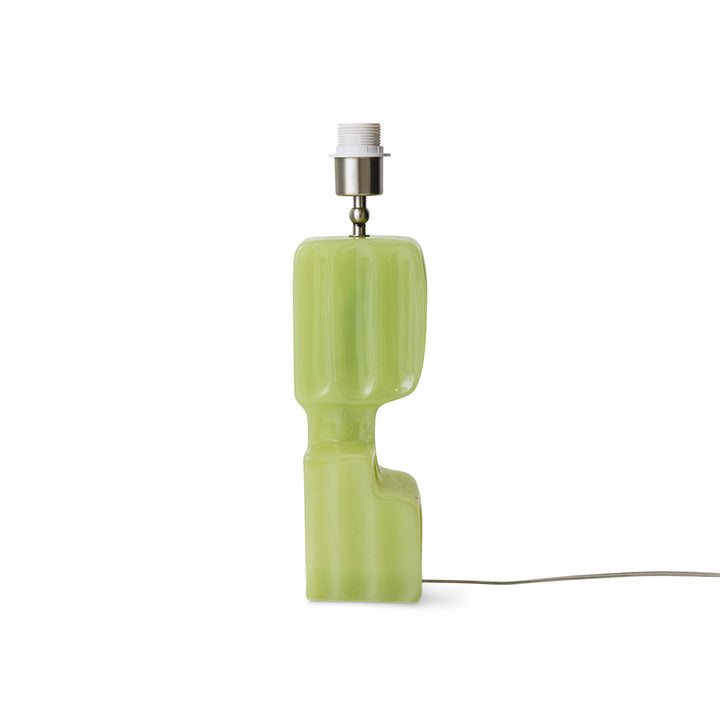 Tafellamp column groen met roze kap