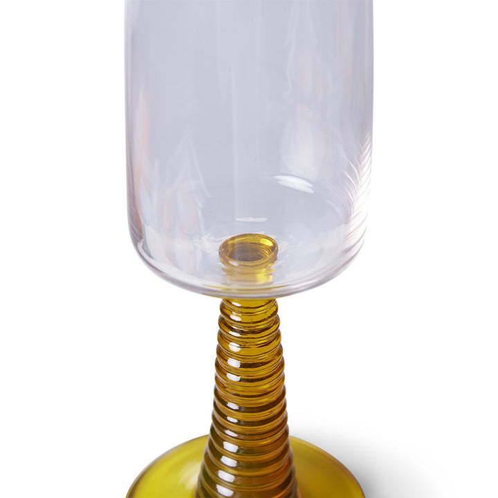 Swirl champagne glas geel (per twee)