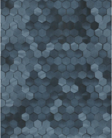 Hexagon behang blauw