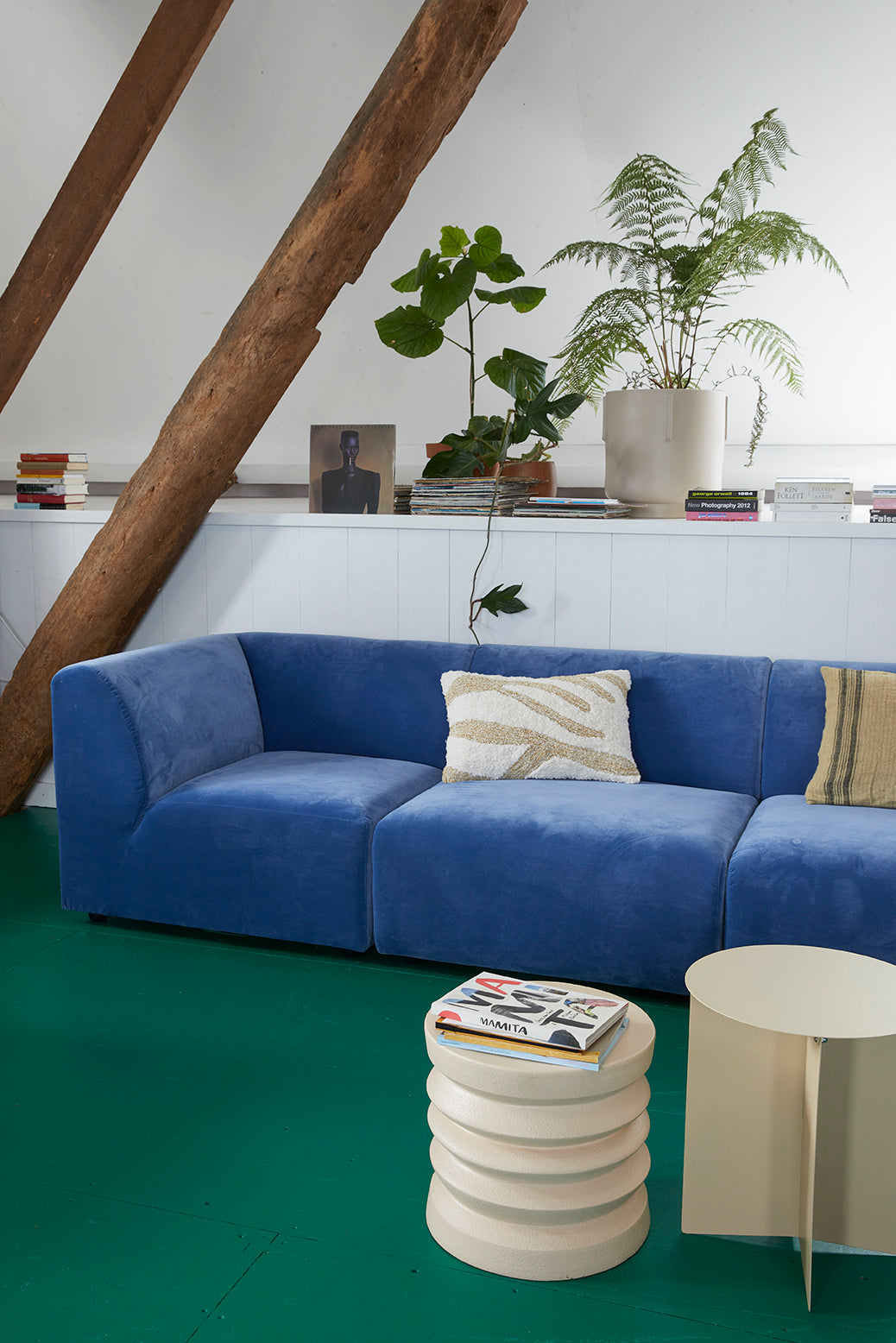 Fluffy kussen wit/beige