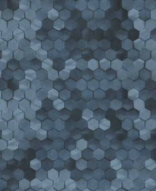 Hexagon behang blauw