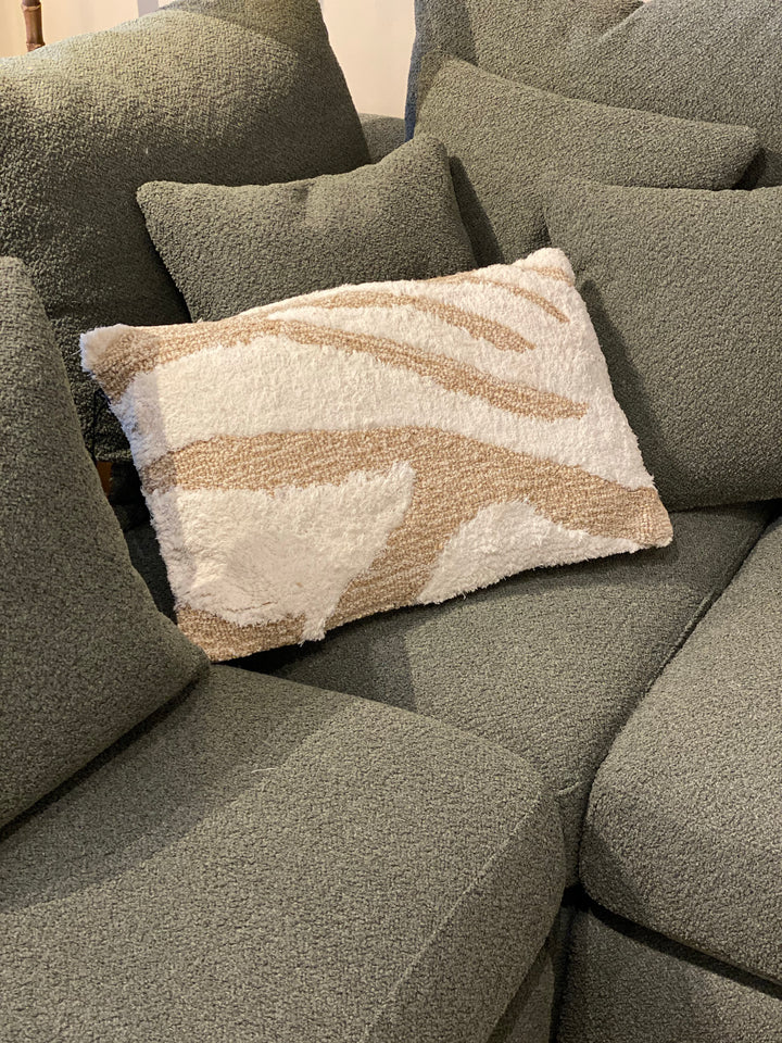 Fluffy kussen wit/beige
