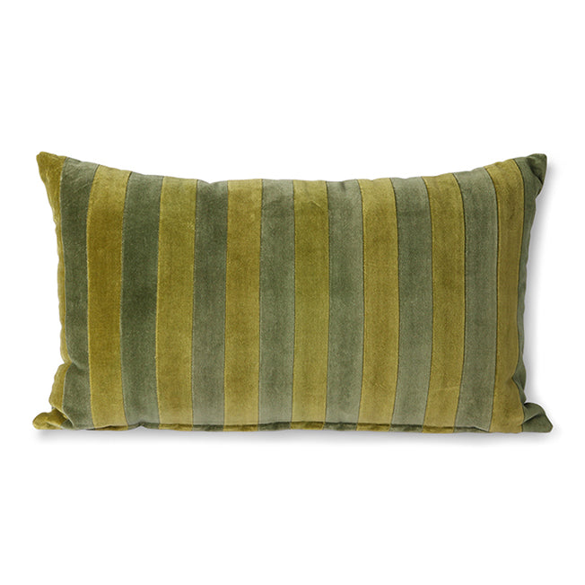 Kussen striped velvet groen