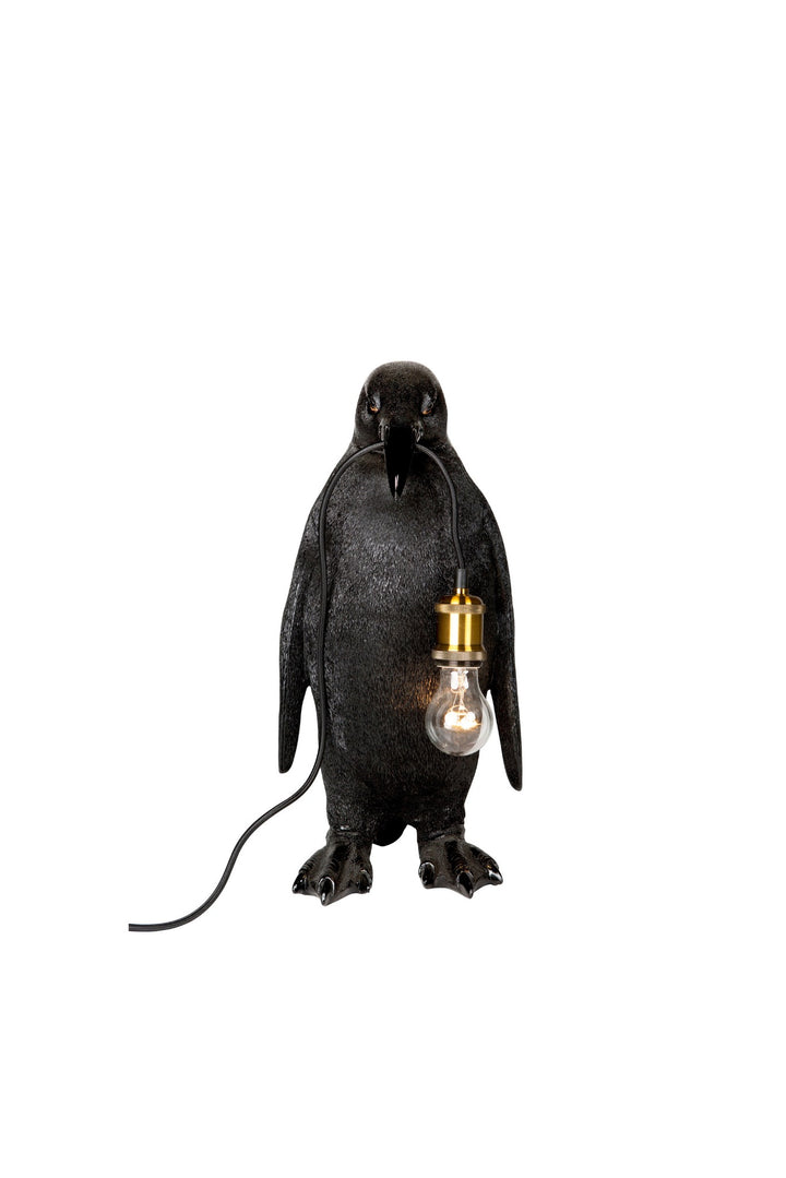 Pinguïn lamp zwart
