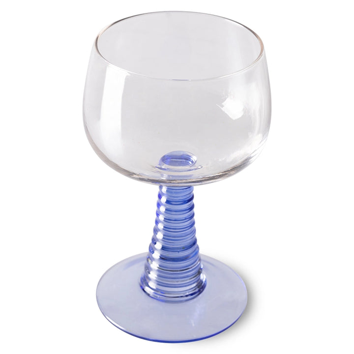 Swirl wijnglas blauw